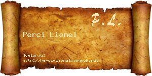 Perci Lionel névjegykártya